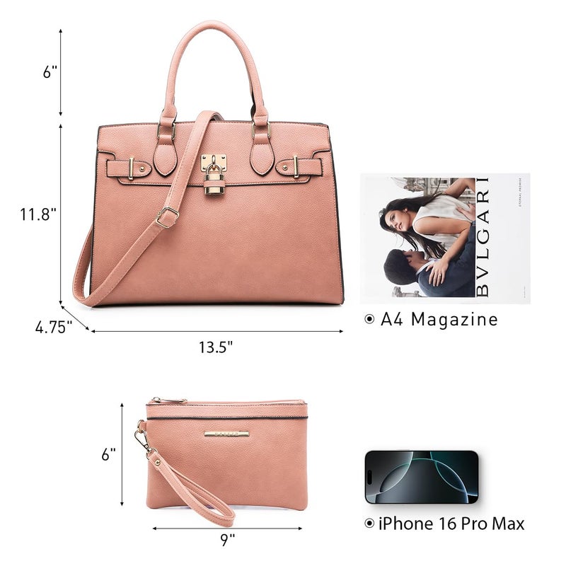 Dasein Women Handbags and Purses Ladies Shoulder Bag Top Handle Satchel Tote Work Bag with Wallet - Image 4
